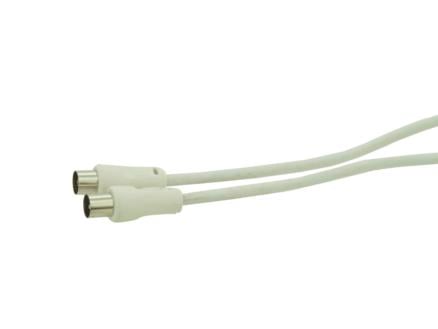 Profile coax kabel F-connector M>coax M 1,5m wit 1